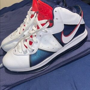 Nike White and Navy High-Tops with Red Accents